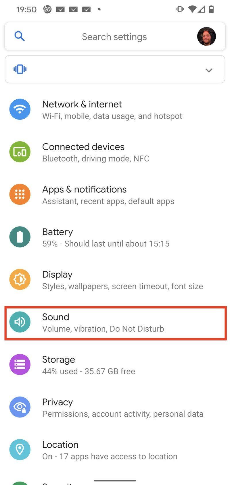 Open Settings App And Go To Sound