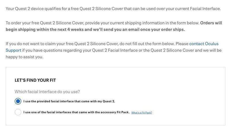 Quest 2 Silicone Cover Order Form