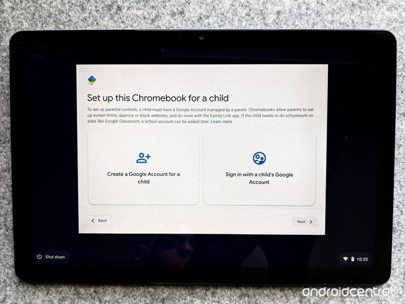 Chrome OS Child Setup Options