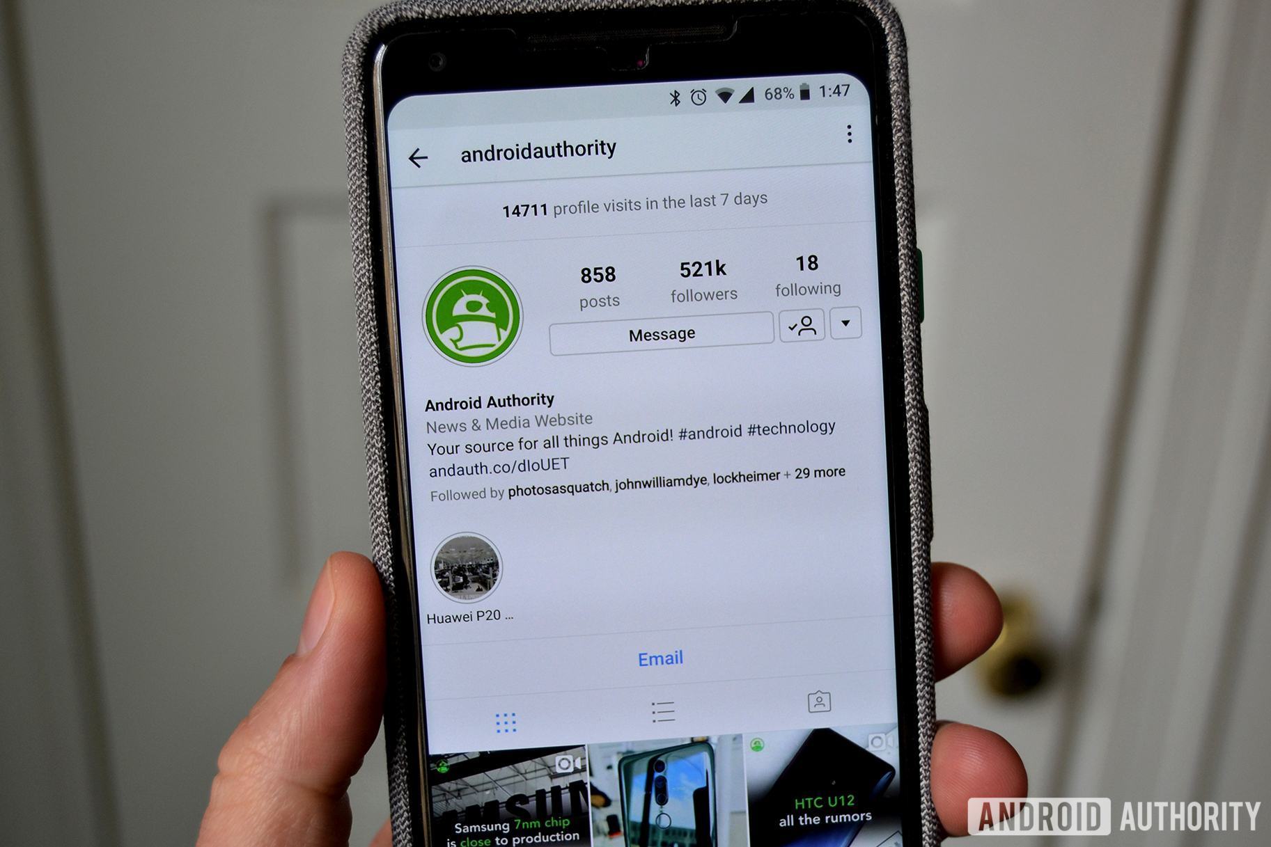 Android authority Instagram profile