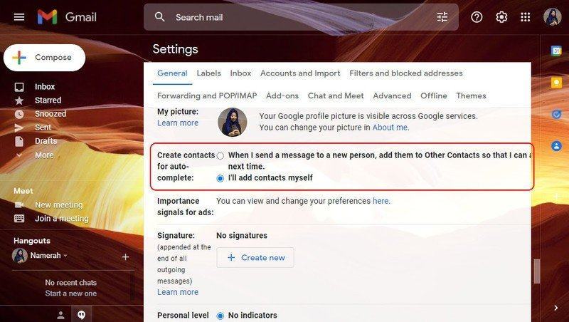 Gmail Stop Auto Add Contact