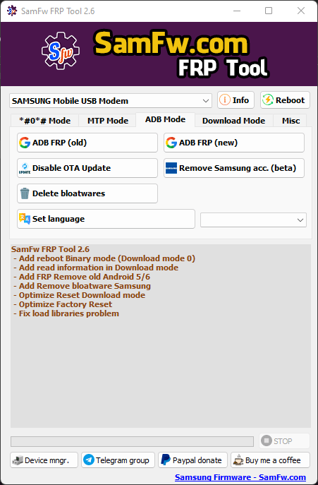ST SamFRP Tool V2.0 Samsung FRP 2022