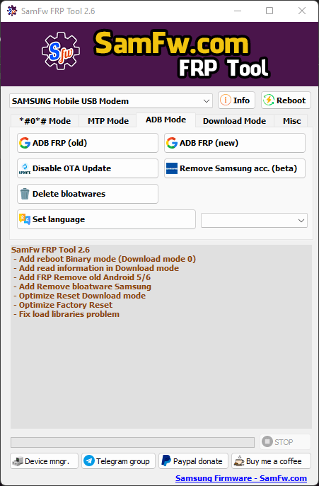 ACT SAM FRP Tool V1 Samsung FRP Remove