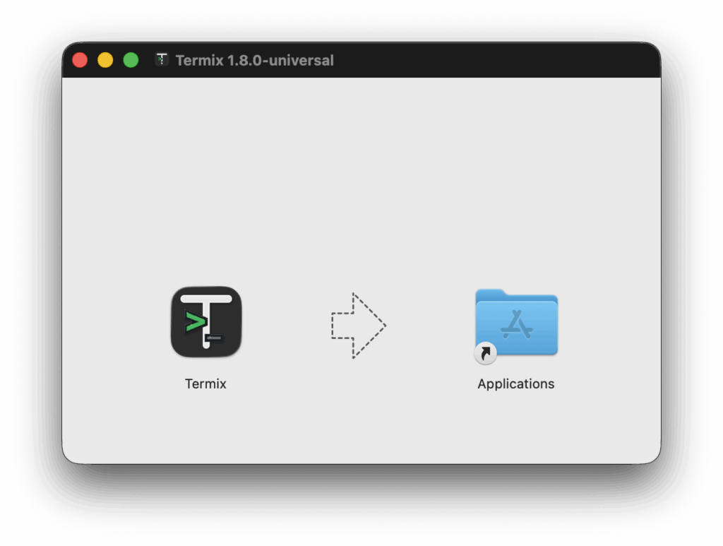Termix macOS DMG installer window
