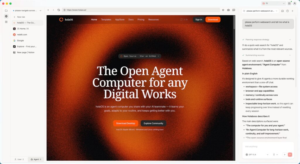 A conceptual dashboard showing a human on the left, agents on the right, and shared workspace in the center.