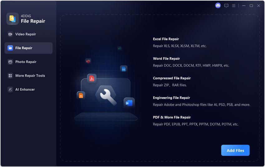 add corrupted pdf files to 4ddig file repair